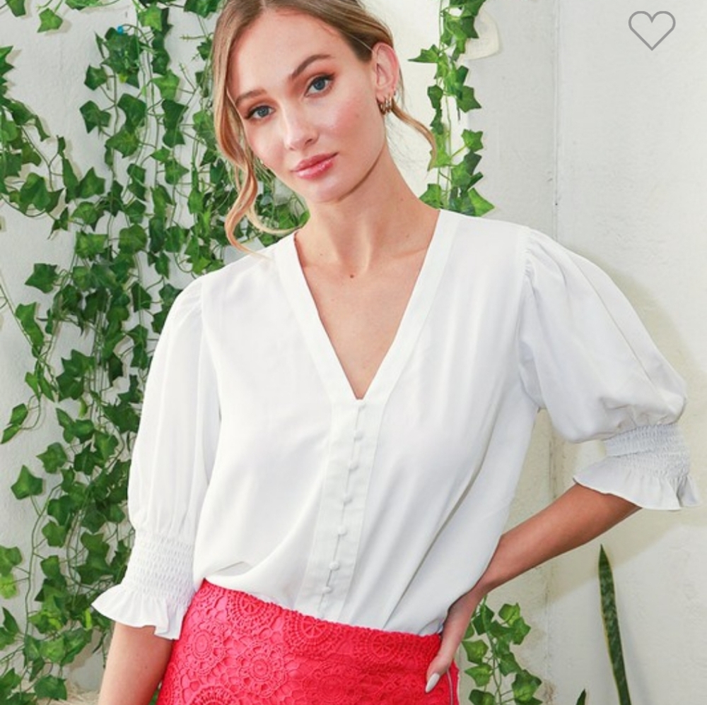 Vine and Love off white blouse S-L